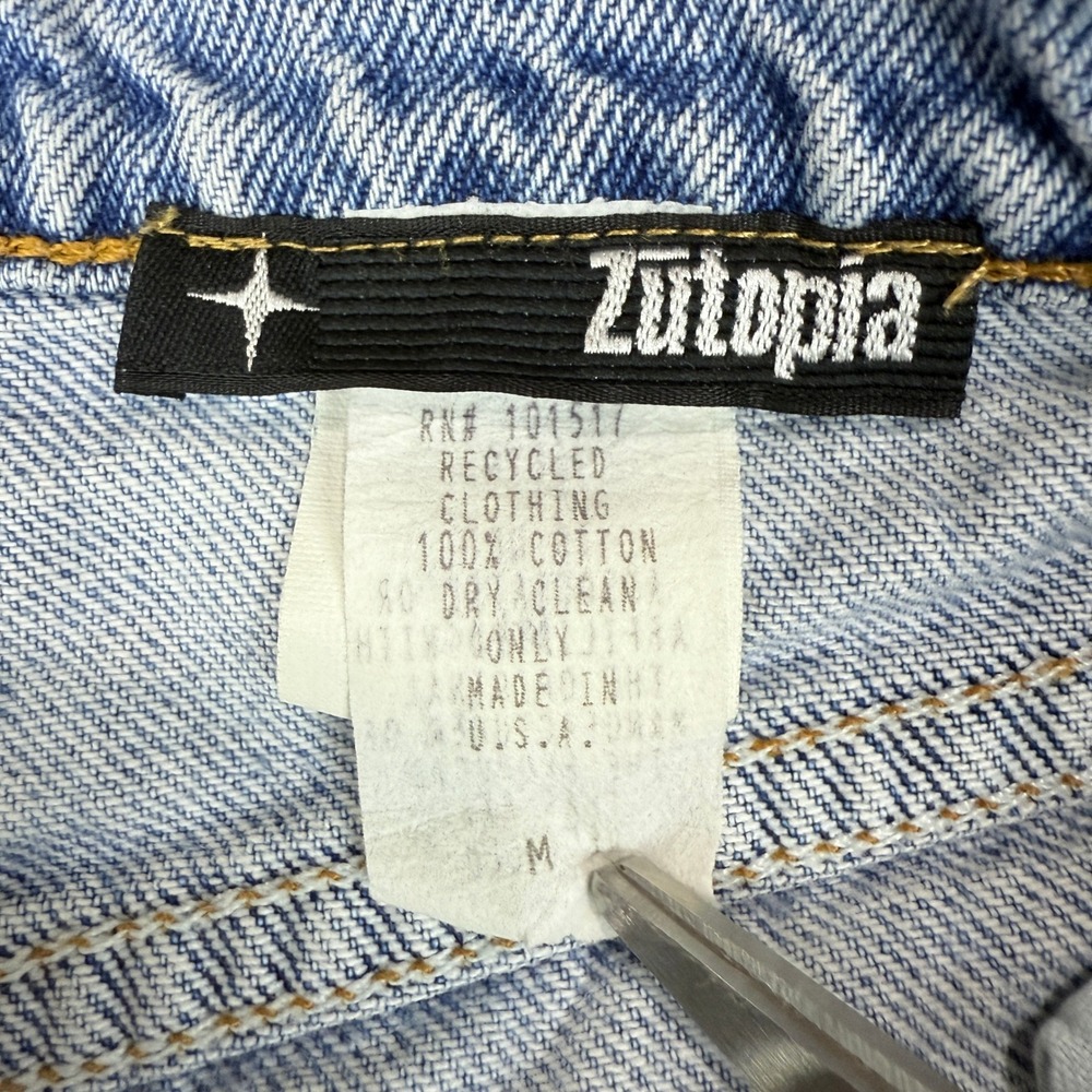VTG Levis 565 Jeans Girls 14 (23x24) Slim Wide Leg Zutopia Beaded Orange Tab Y2K - Picture 6 of 14